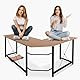 Clevich Schreibtisch L Form, 167 x 120 cm Gaming Tisch mit Regal, Stabil Eckschreibtisch L-förmiger mit Eisenhaken, Computertisch fürs Home Büro, Platzsparend, Einfach zu Montieren