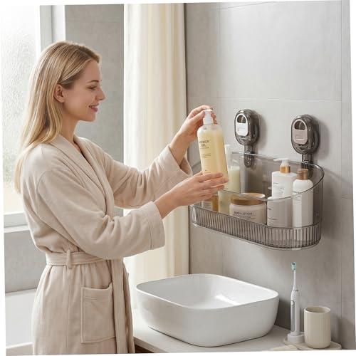 Étagère murale robuste pour douche avec drainage et fixation ventouse - 3