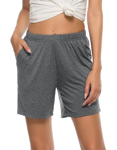 JINSHI Womens Pajama Shorts Soft Comfortable Lightweight Elastic Drawstring Modal Pajama Bottoms Lounge Shorts with Pockets2