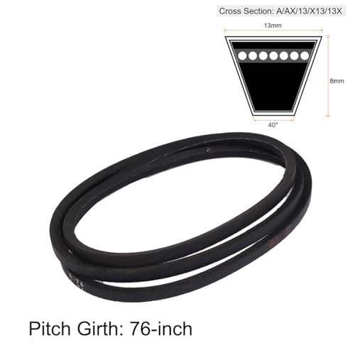 uxcell A76 Drive V-Belts 76" Pitch Length 13mm Width 8mm Thick JIS Standard A-Section Rubber Drive Transmission Belt - Image 2