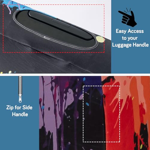 Image of HOKIPO Suitcase Covers for Trolley Suitcase, 220gsm Durable and Washable, Medium (21-22inch) - Color Drip (AR-6344-D5)