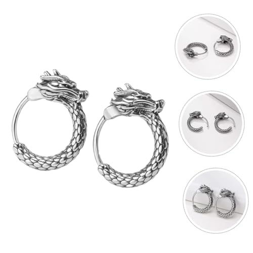 VALICLUD 1 Par De Brincos Com Padrão De Dragão Brincos Da Moda Brincos De Argola Brincos Masculinos