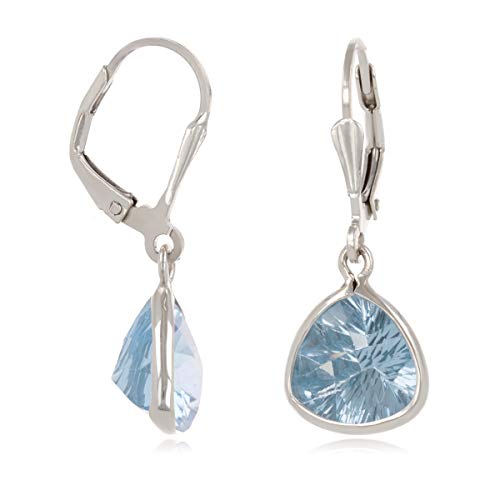 Boucles d'oreilles topaze bleue et argent 925 Luna Aden pour femme