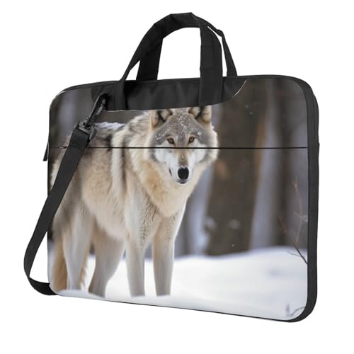 Sac ordinateur portable loup et grand cabas de transport zippé mixte