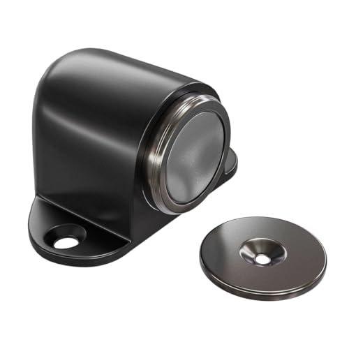 Amig - Butée Magnétique pour Porte - Retenue avec Aimant Puissant - Installation Facile au Sol - Visserie Incluse - Noir - 44 x 40 mm - Zamak