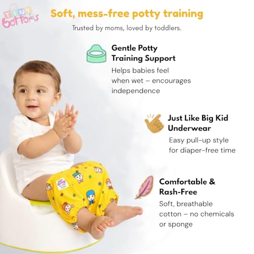 Image of Toddler Potty Training Underwear | 18-36M | 4PCS | Training Pants | Mixed Colours | Soft Cotton Leakproof Potty Training Underwear | Breathable Washable Pants