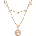 Produktbild SHINE & WANDER Treasure Island Necklace Bundle | Zweireihige Damen Edelstahl Halskette mit Plättchen und Münz Anhänger | Layered Kette in Gold, Silber und Roségold mit verstellbaren Längen (Roségold)