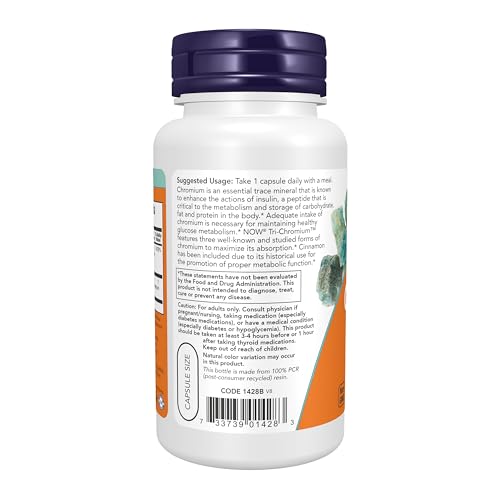NOW Tri-Chromium with Cinnamon Capsules