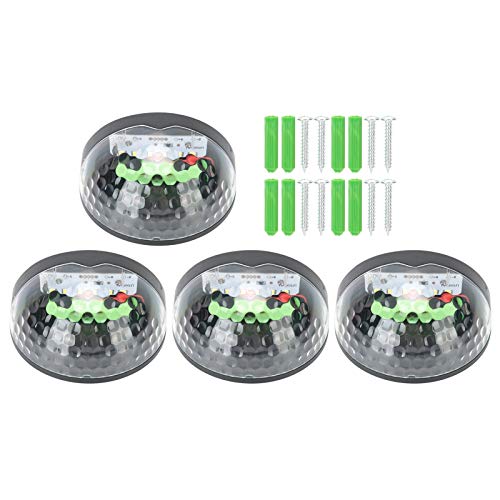 Lâmpada de parede de energia solar, lâmpada de parede de energia solar de 4 unidades, lâmpada de pát