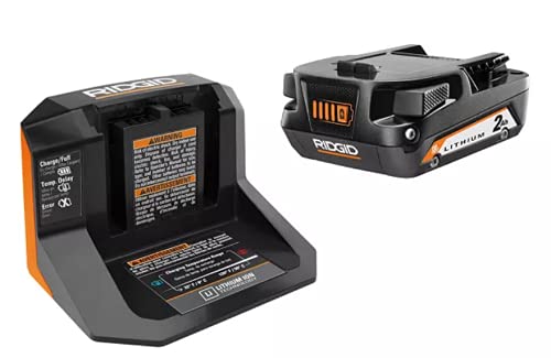 RIDGID 18V Lithium-Ion 2.0 Ah Battery and Charger Starter Kit