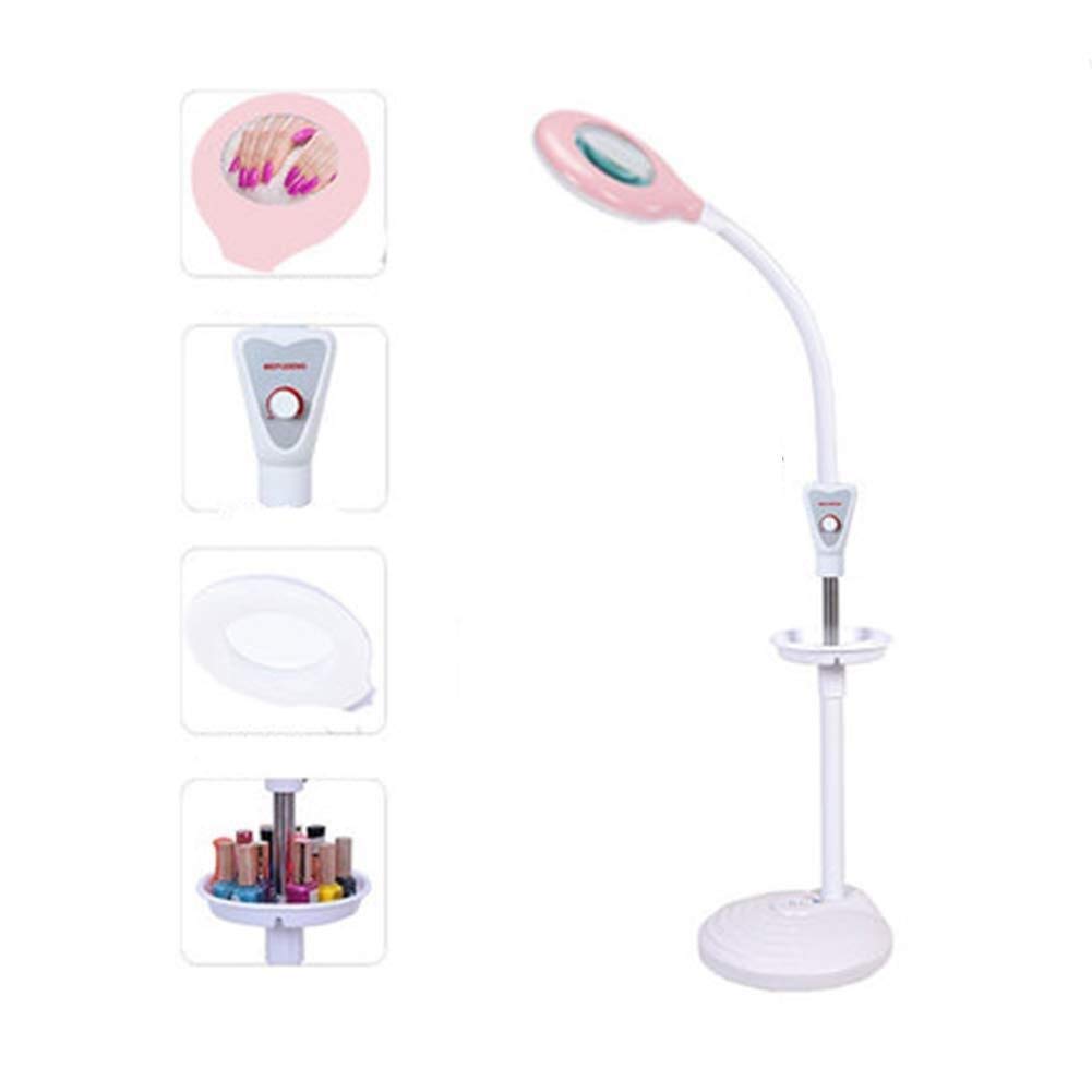 Powiększ lampę podłogową bezcieniową zimne światło manicure i rzęsy specjalna lampa bez koła pasowego salon kosmetyczny twarz biała różowa regulowana lampa Keep it in mind
