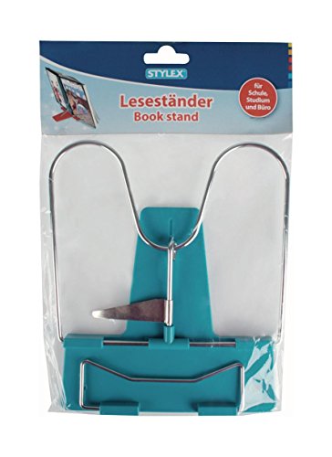 Preisvergleich Produktbild Leseständer / Buchhalter / Buchständer / mit Metallbügel / Farbe: türkis