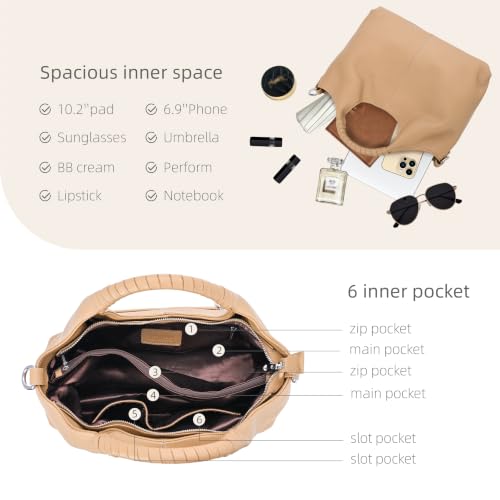 Image of Iswee Genuine Leather Top Handle Bag for Women Purses and Handbags Large