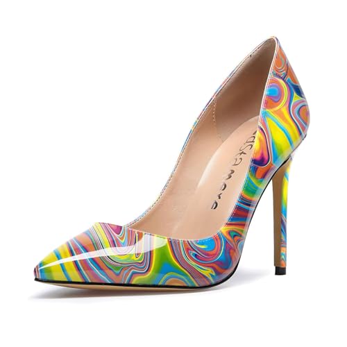 Image of Castamere Womens High Heels Pointed-Toe Slip-on Stilettos Pumps 4Inch Heel Shoes