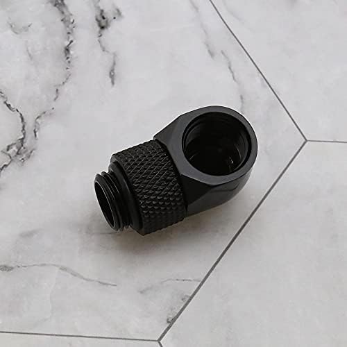 The Lord of the Tools 4x 90 Degree G1/4 Thread Elbow Tube Fitting Connector Chrome Plated Brass for PC Water Cooling System Soft and Hard Pipe