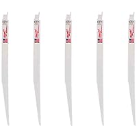 Vista 1 de Milwaukee 48-00-5094 Hojas de sierra recíproca de corte multimaterial SAWZALL de 12 pulgadas 8/12 TPI, paquete de 5