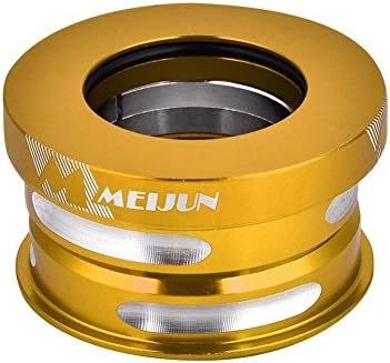Dilwe Bike Headset, Aluminum Alloy Solid 44mm Internal Sealed Bicycle Bearing Headset Accessory for Mountain Bike (Gold)