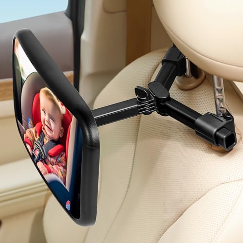 Rétroviseur voiture bébé incassable avec rotation 360° réglable pour la sécurité routière