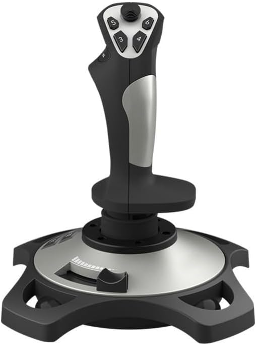 Joystick for Flight Simulation on For PC with Integrated Hat Switch and Rudder Functionality for Complete Aircraft Control