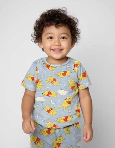 Disney 2 Piece Pajama Set - Mickey, Minnie, Pooh - Toddler Boys & Girls PJ Set, Short Sleeve Shirt & Pants - Official License4