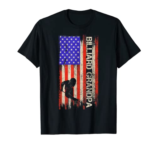Amerikanische Flagge im Vintage-Stil, stolzer Pool, Billard, Snooker, Opa T-Shirt