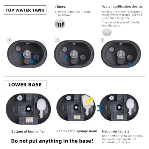 Image of 6L Humidifiers for Bedroom Large Room Home, Cool and Warm Humidifiers for Baby and Plants Mist Top Fill Desk Humidifiers Essential Oil Diffuser, Quiet with Adjustable Mist,360Nozzle-Grey