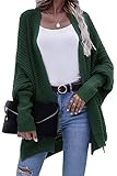 Bsicspace Women's Lightweight Waffle Knit Cardigan for Women Long Batwing Sleeve Open Front Crochet...