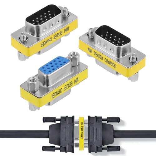 Set 3 adaptadores VGA Cambiadores de género HD15 miniatura 6