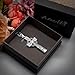 Anwlki Celtic Cross Necklace ViKing Crucifix Necklace Bless Safety Religious Amulet Pendant Chain Gift for Men, Women, Family, Parent, Friend