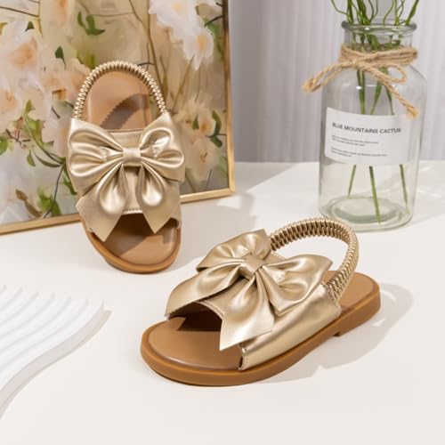 Image of Toddler Girls Sandals Little Girl Summer Flat Sandal Baby Open Toe Outdoor Beach Holiday Dress Shoes