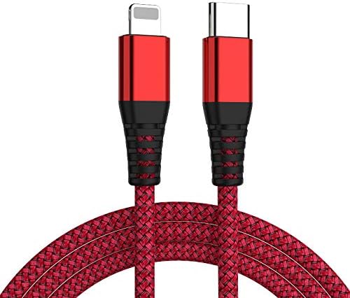 IFLASH USB C Charging Cable, USB-C iPhone Fast Charge Cable Compatible with iPad 8th 2020, iPhone 12/11/11 Pro/11 Pro Max/X/XS/XR/8, Support Power Delivery (Red, 6 Feet)
