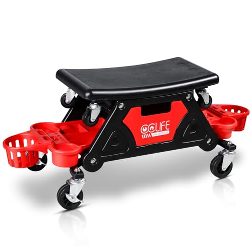 CCLIFE Sgabello da Officina con Ruote
