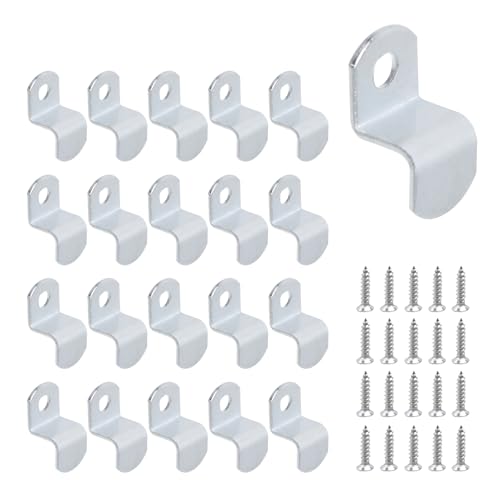 Image of T Tulead Canvas Offset Clips for Picture Framing Canvas Clips Mirror Clips Single Hole, 3 /8 inch, 20PCS