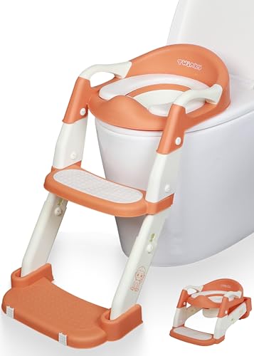 Twinky Toilettensitz mit Treppe für Kinder & Trainer Set – Kinder Toilettenleiter, klappbarer Toilettenaufsatz und Töpfchen – Perfekt für das Toilettentraining von Kleinkindern