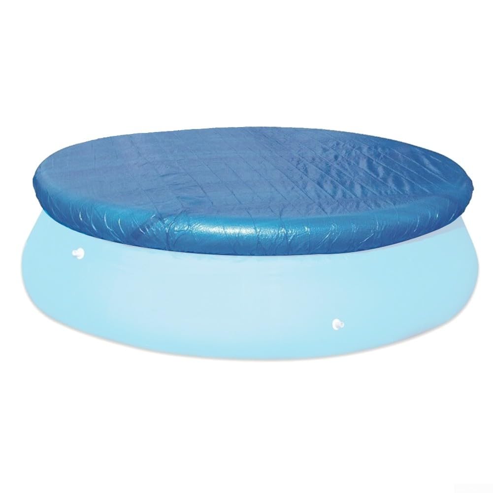 Trurovem PE Swimming Pool Cover for Round Garden Pools, Dustproof Protector with Drawstring to Prevent Leaves and Debris, Heavy Duty Fabric Mat for Outdoor Home Use(Dia. 183cm)