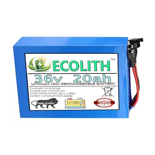 Image of 36v 20ah Rechargeable Lithium ion Battery with BMS Protection 36v 20,000mah Battery for Electric Cycles,e-Bikes,tricycles,Industrial Machines & Robots etc