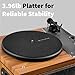 Stack Stone Hi-Fi Vinyl Record Player with Speakers, All in One Vintage Belt Drive Wooden Turntable for High Fidelity Sound by Jamo, Magnetic Cartridge, Ti Amplifiers, Bluetooth, Anti-Skate, Auto Off