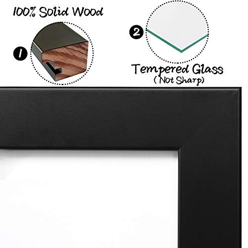 Golden State Art, 28 x 35 cm schwarzer Bilderrahmen aus massivem Kiefernholz und gehärtetem Glas, Display für 20,3 x 25,4 cm große Bilder mit Passepartout oder 28,9 x 35,6 cm große Bilder ohne – Bild 5