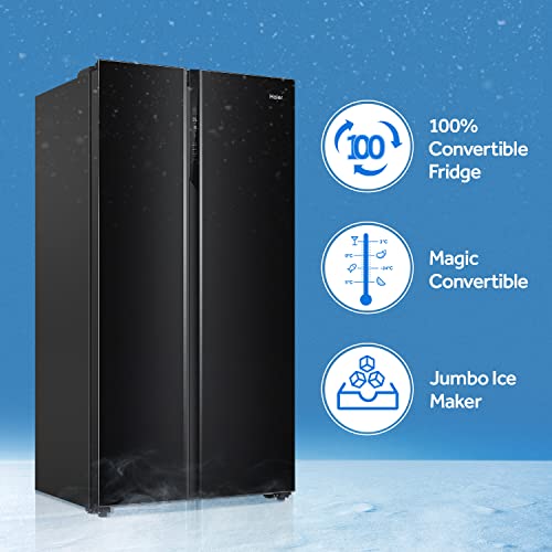 Haier 630 L Double Door Side By Side Refrigerators, Expert Inverter Technology (HRS-682KS, Black Steel,Magic Convertible, Made In India) - Image 4