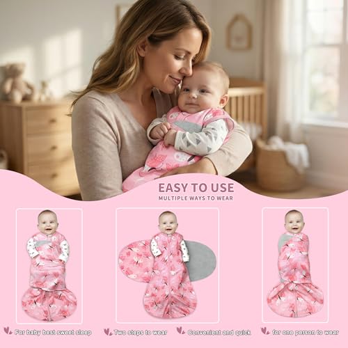 Image of GUNTAIL Newborn Sleep Sack Baby Swaddle,3-Way Adjustable Wearable Blanket,100% Rayon Cotton Swaddling sleeping bag 6-12 Months