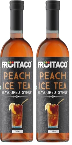 Image of Fruitaco Peach Ice Tea Syrup: Perfect Mixer For Enhancing Mocktails & Cocktails, Drinks, And Mojitos At Parties, Conveniently Packaged In A 750Ml Bottle For All Your Mixing Needs (Pack of 2)