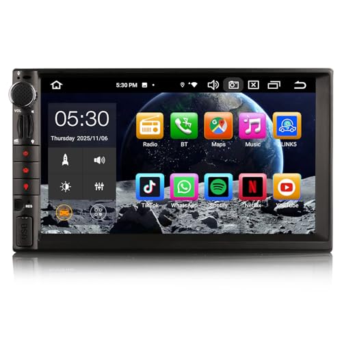 Erisin 8 Núcleos 6GB+128GB Android 14 Radio Coche Bluetooth Estéreo Navegación de Automóvil para Nissan soporta Wireless CarPlay Android Auto IPS Pantanlla Táctil GPS Navigation Dab+ WiFi 4G USB DSP