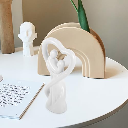 Statue céramique couple enlacé figurine déco bureau moderne - 6