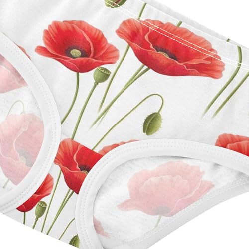 Flower Girls Underwear Toddler 2t Cotton Cute Panties Girl Bright Flowers Green Buds White Undies Kids Briefs4