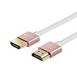 Ultra Thin HDMI Cable Male to Male, CableCreation 3.3ft HDMI 2.0 High-Speed Slim Low Profile Cable, Support 3D, 4K@60Hz, Audio Return Channel(ARC), Latest Version for PS4, X-Box etc, Braided, 1M