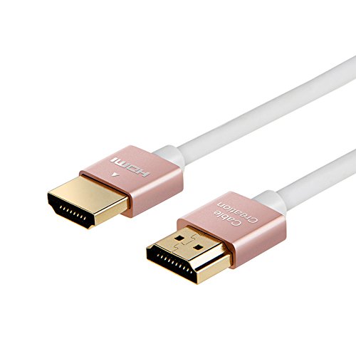 CableCreation Ultra Thin HDMI Cable Male to Male, 3.3ft HDMI 2.0 High-Speed Slim Low Profile Cable, Support 3D, 4K@60Hz, Audio Return Channel(ARC), Latest Version for PS4, X-Box etc, Braided, 1M
