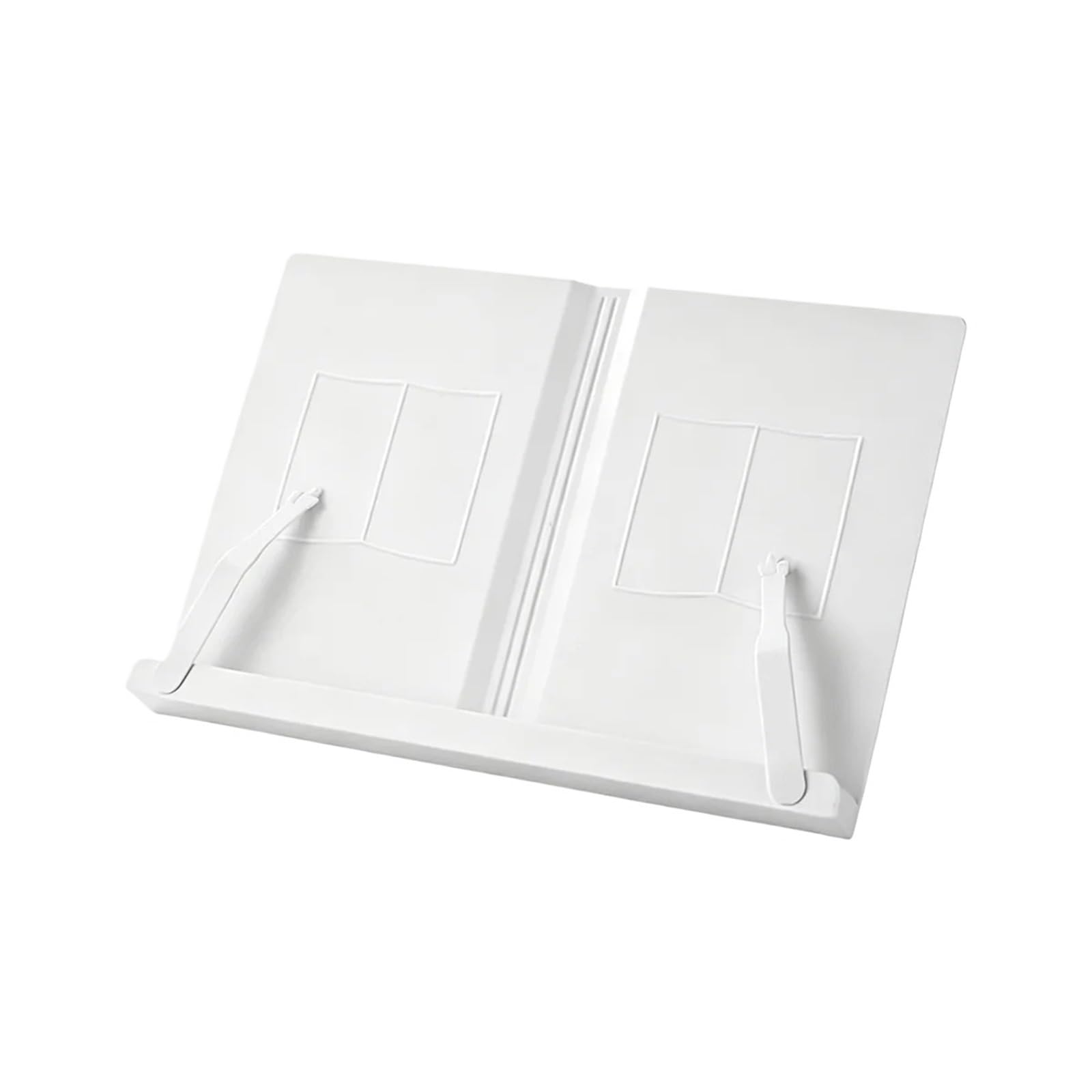 Buchständer Weißer, verstellbarer Buchständer, Schreibtisch-Lesehalter mit Seitenklammern for den Bürogebrauch