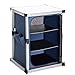 Bakaji Tavolo Mobile Cucina da Campeggio Picnic Armadietto Pieghevole Telaio in Metallo e Tessuto 3 Ripiani Interni Credenza Camping Chiusura Con Cerniera Colore Blu Valigetta Trasporto Con Manici