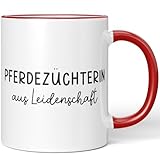JUNIWORDS Tasse, Pferdezüchterin aus Leidenschaft, Rot (6655174)