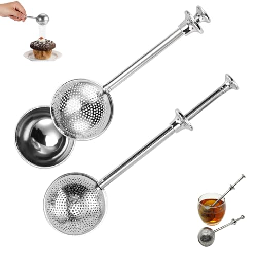 Set con setaccio per farina e infusore per tè, spalmatore per polvere a pressione, per zucchero a velo, spezie, cottura al forno e tè sfuso